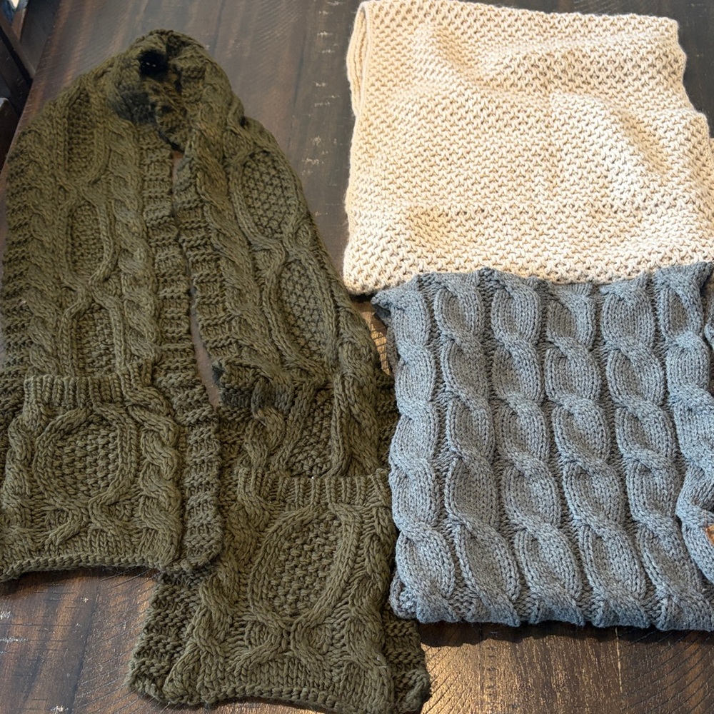 Cozy Knit Sweater Collection - Olive, Cream, and Gray